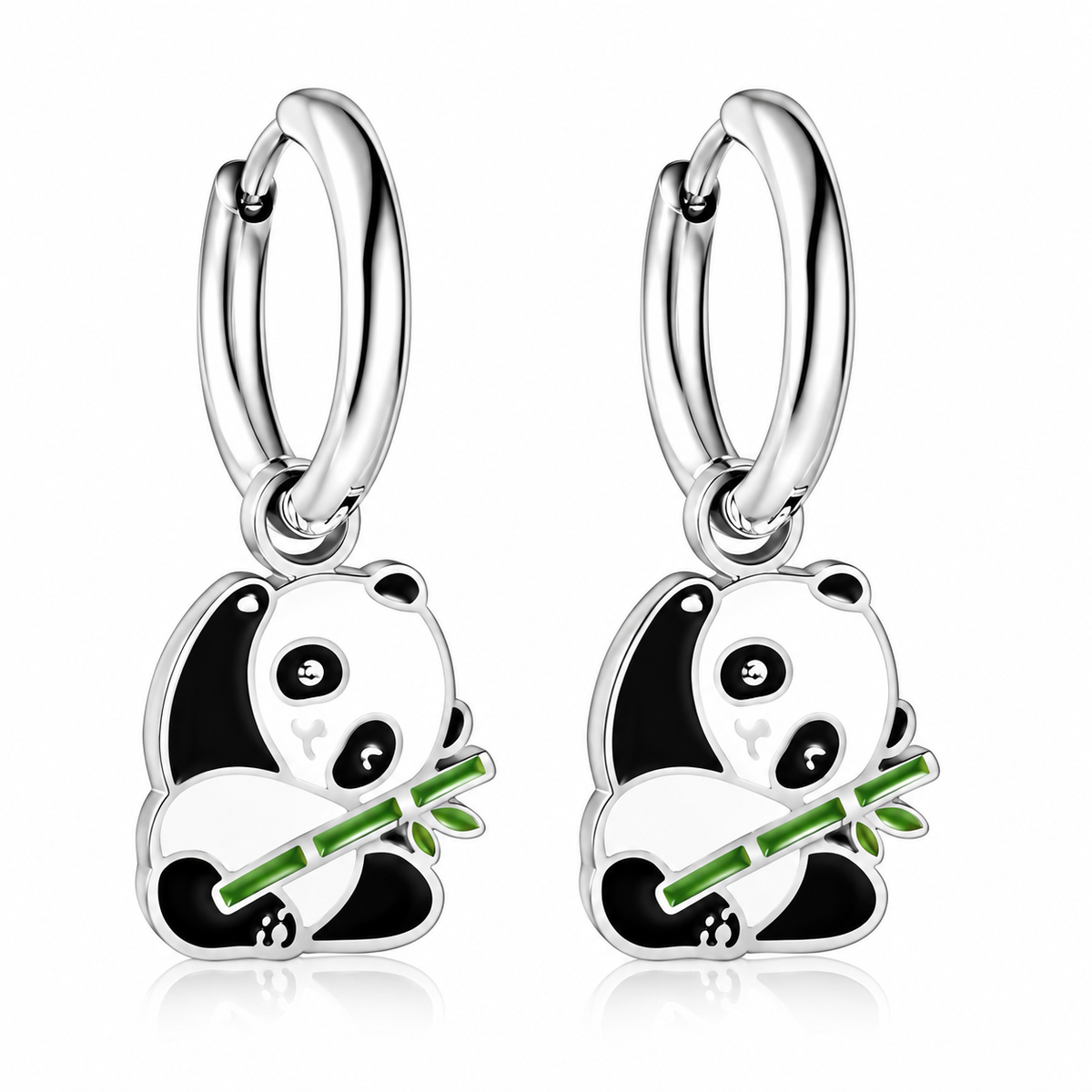 Boucles d'oreilles - Créoles Panda