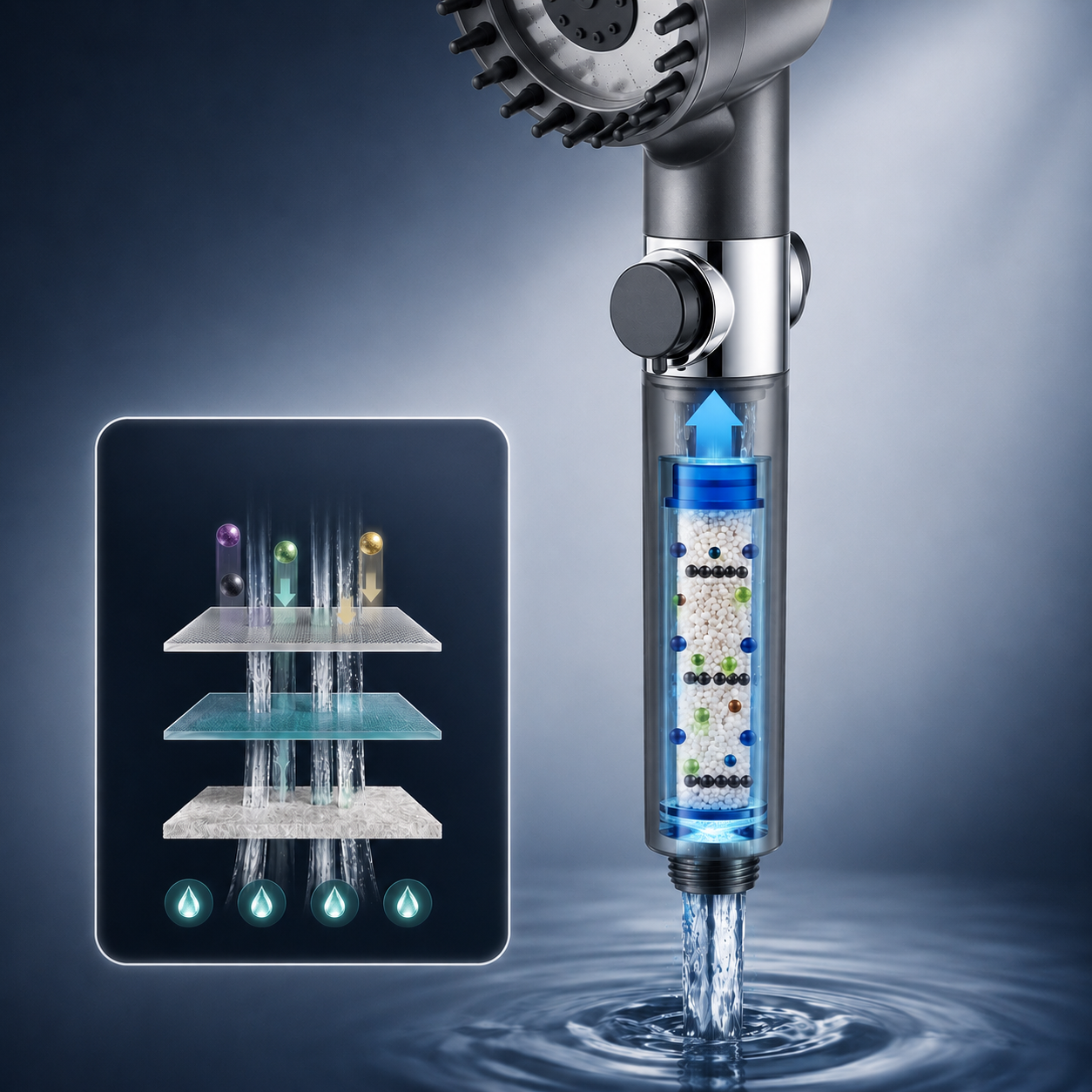 Pommeau de douche filtrant- Aquapure