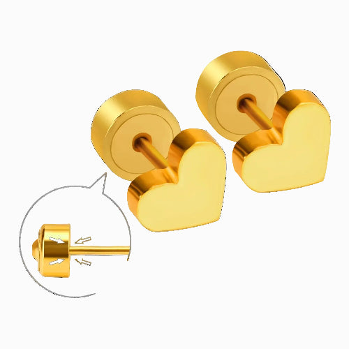 Boucles d'Oreilles-Puces Coeur