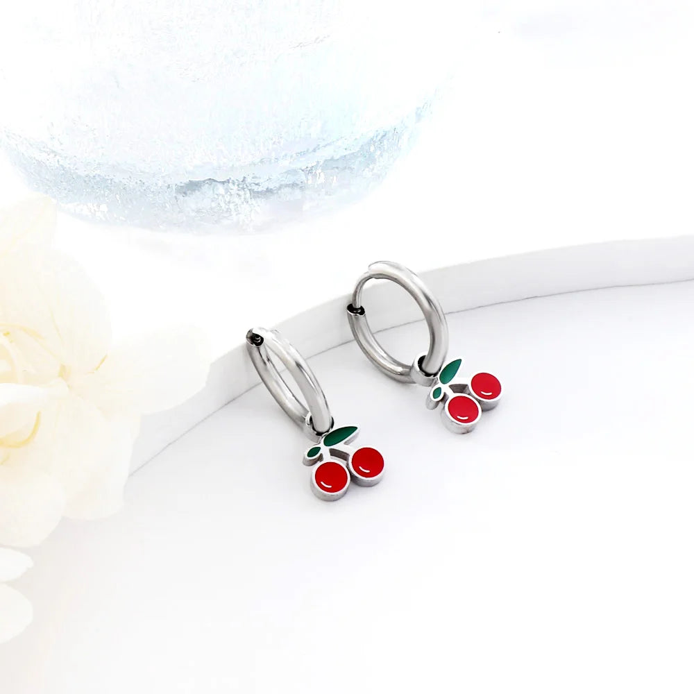 Boucles d'oreilles - Créoles Cerises