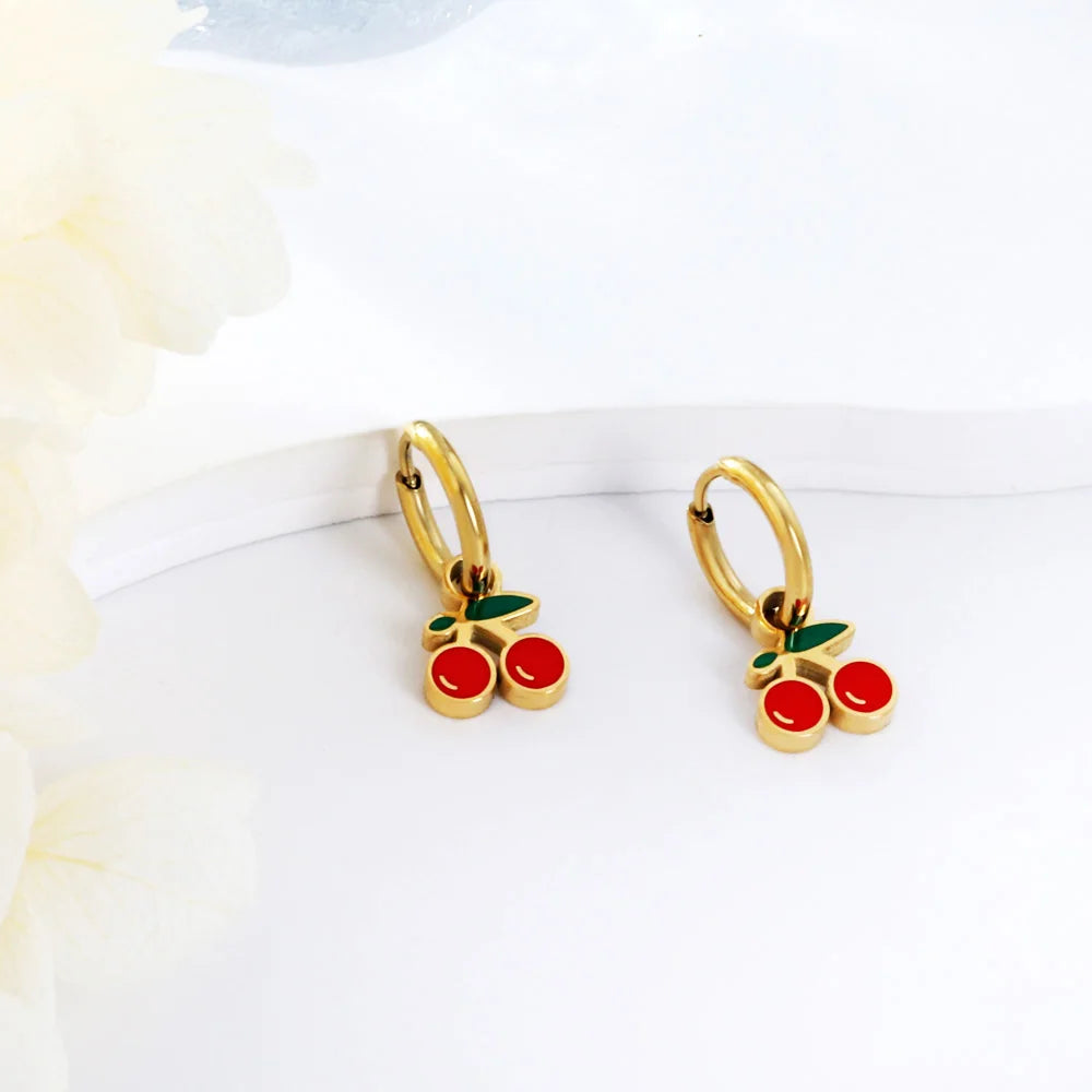 Boucles d'oreilles - Créoles Cerises