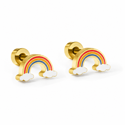 Boucles d'Oreilles- Puces Rainbow