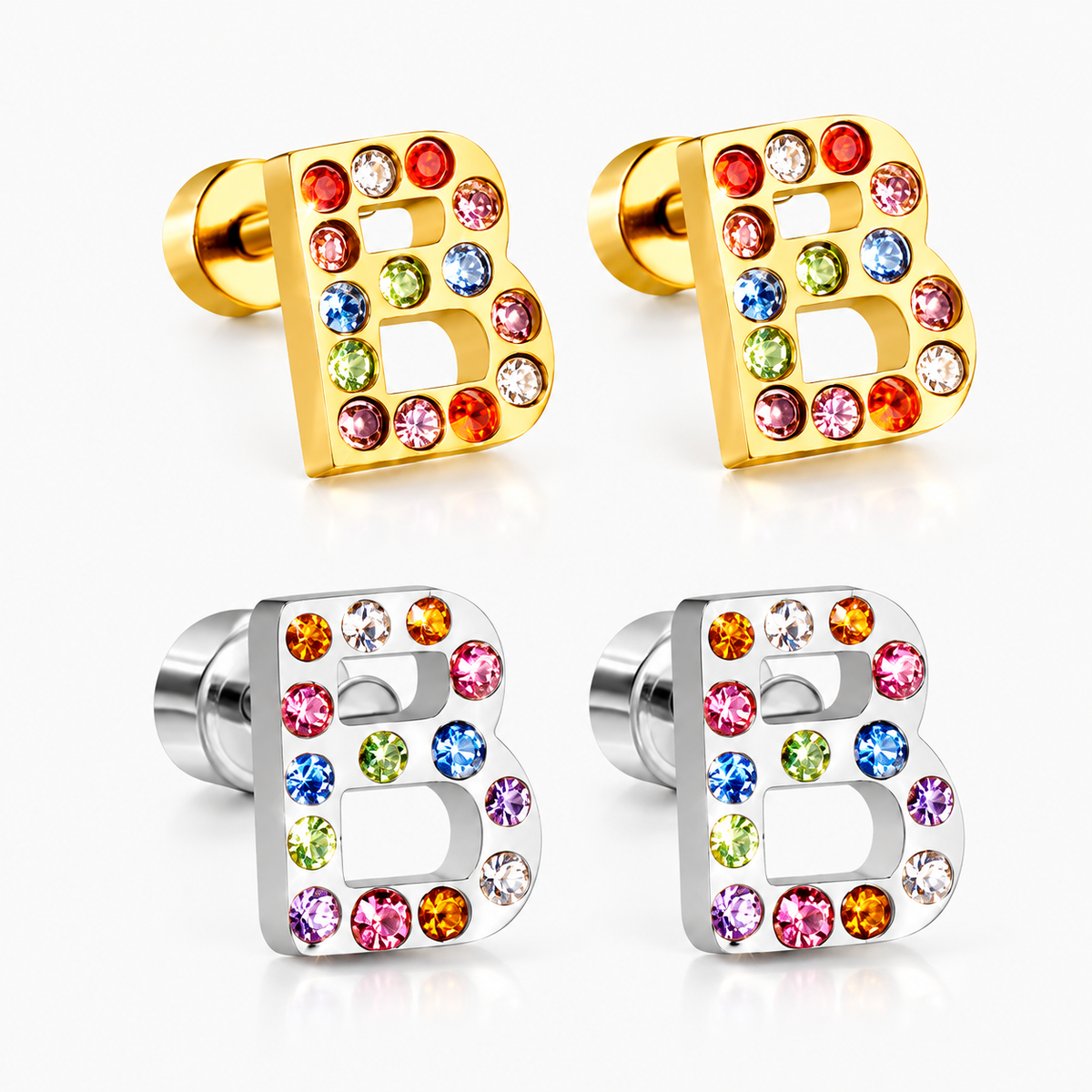 Boucles D'oreilles -Puces Lettres