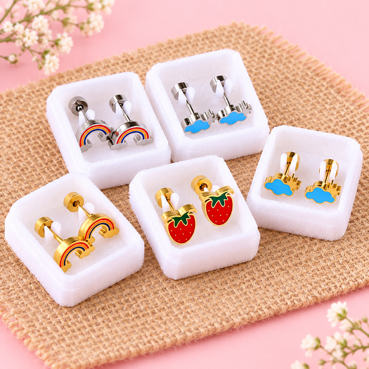 Boucles D'oreilles -Puces Lettres