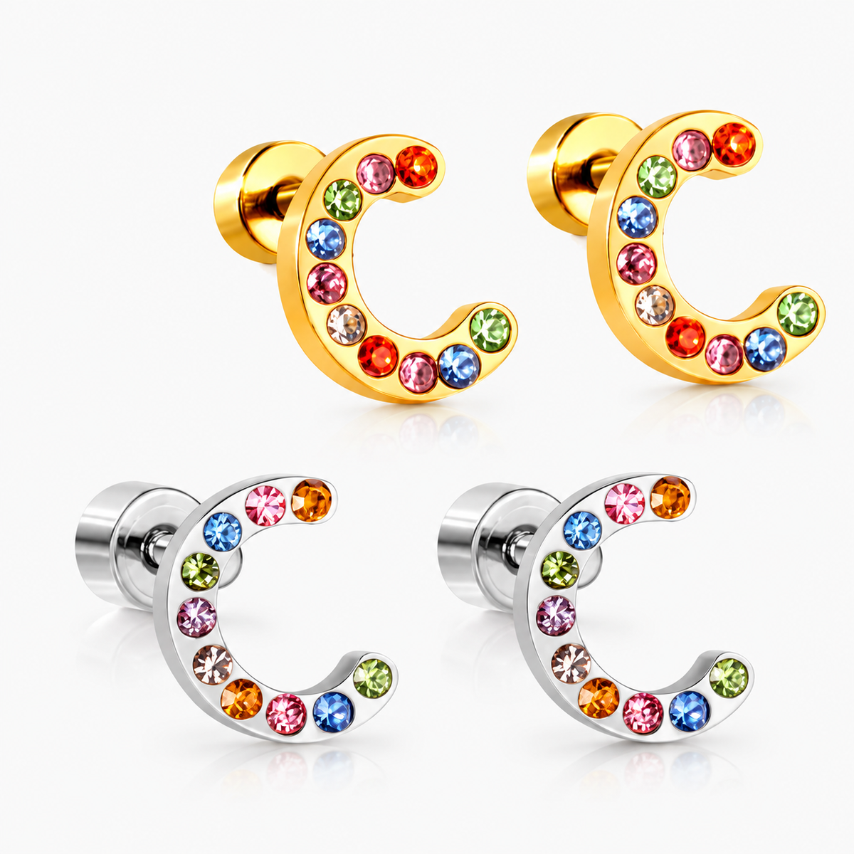 Boucles D'oreilles -Puces Lettres