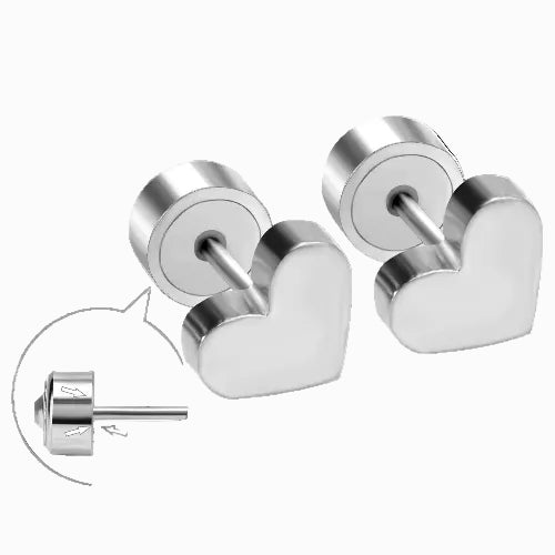 Boucles d'Oreilles-Puces Coeur