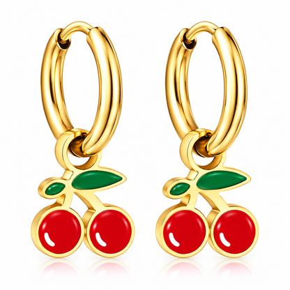 Boucles d'oreilles - Créoles Cerises
