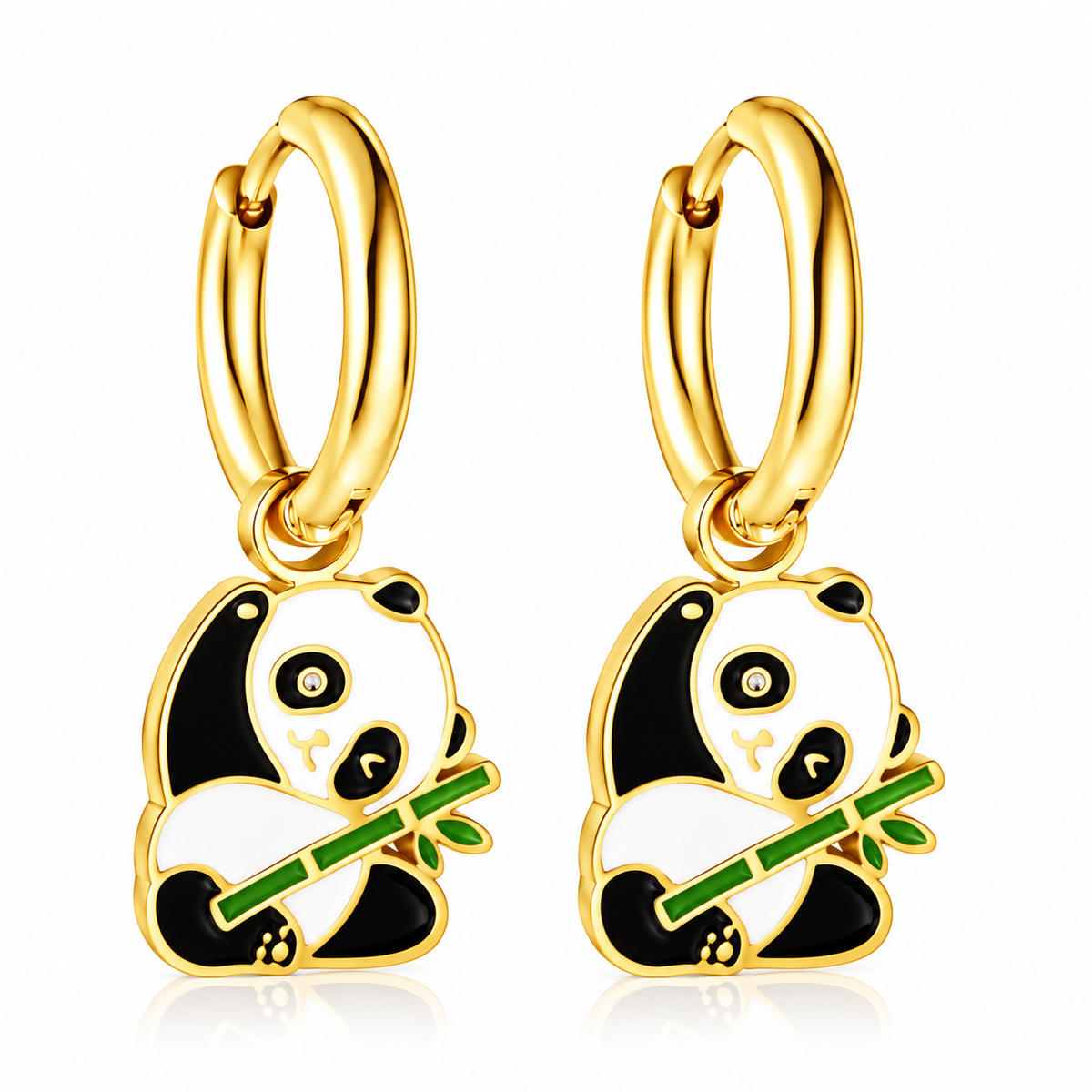 Boucles d'oreilles - Créoles Panda