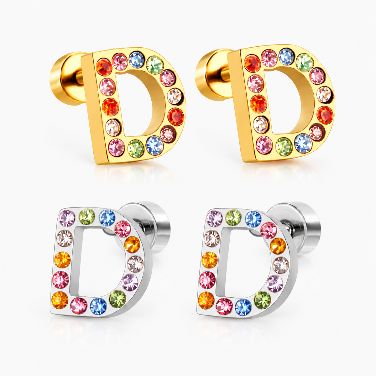 Boucles D'oreilles -Puces Lettres