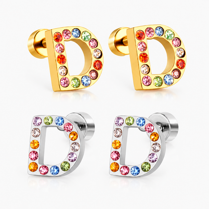 Boucles D'oreilles -Puces Lettres