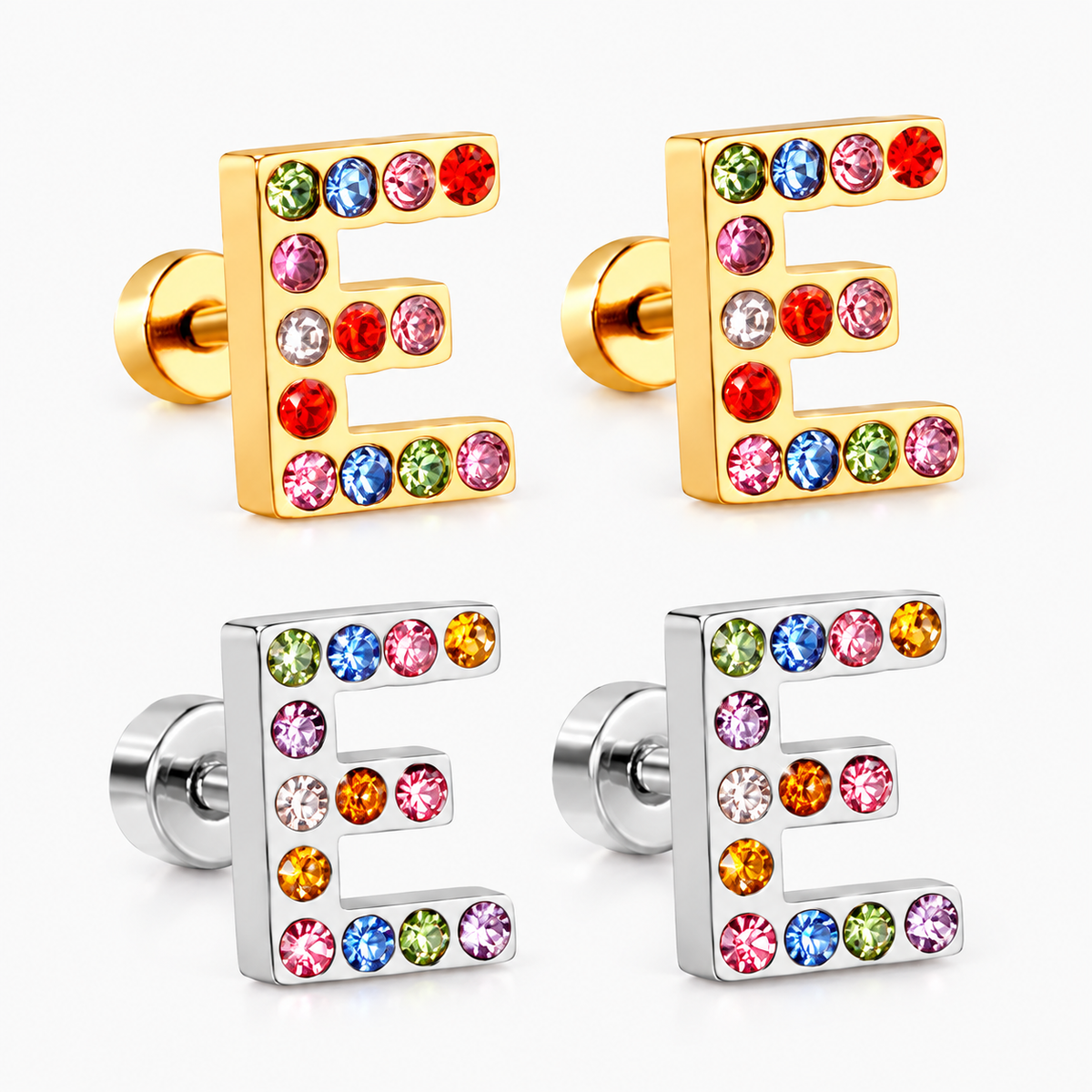 Boucles D'oreilles -Puces Lettres