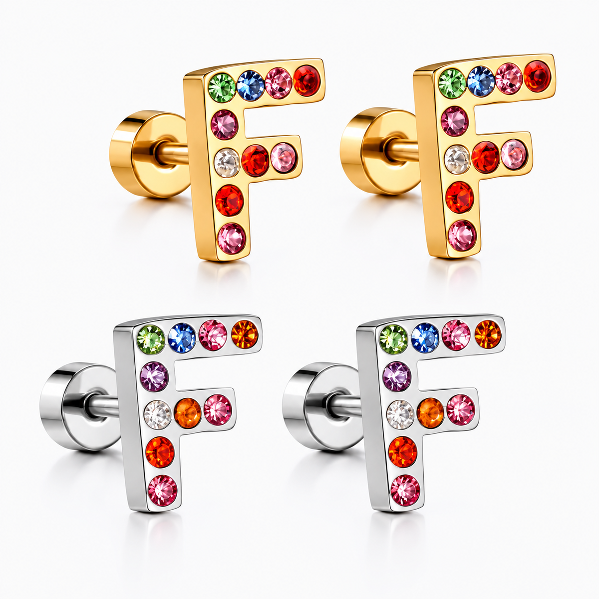 Boucles D'oreilles -Puces Lettres
