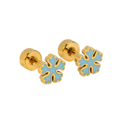 Boucles d'Oreilles-Puces Flocon