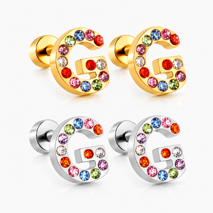 Boucles D'oreilles -Puces Lettres