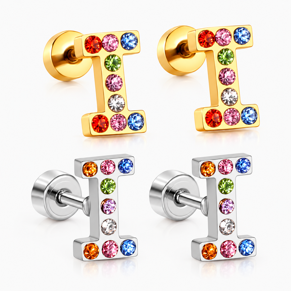 Boucles D'oreilles -Puces Lettres
