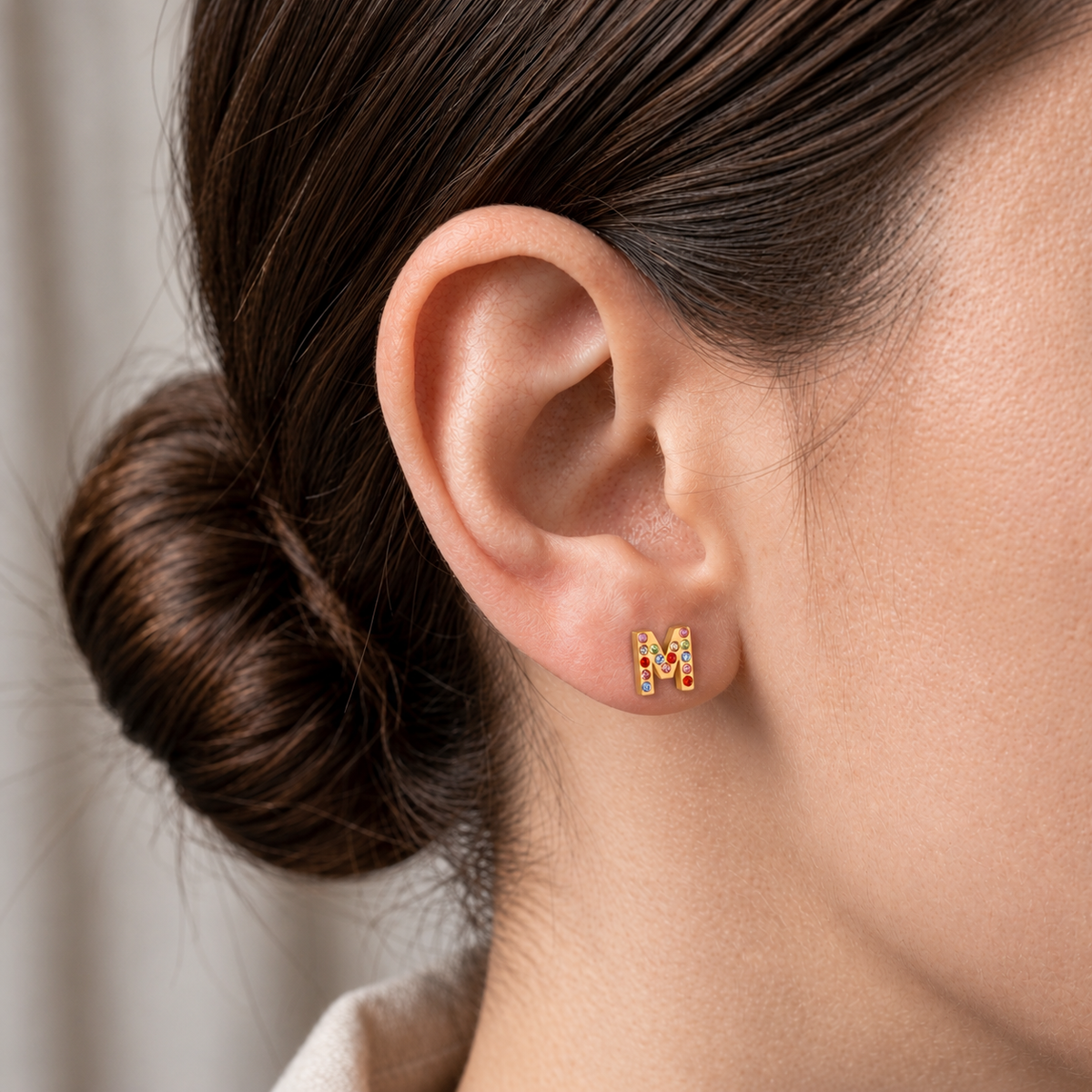 Boucles D'oreilles -Puces Lettres