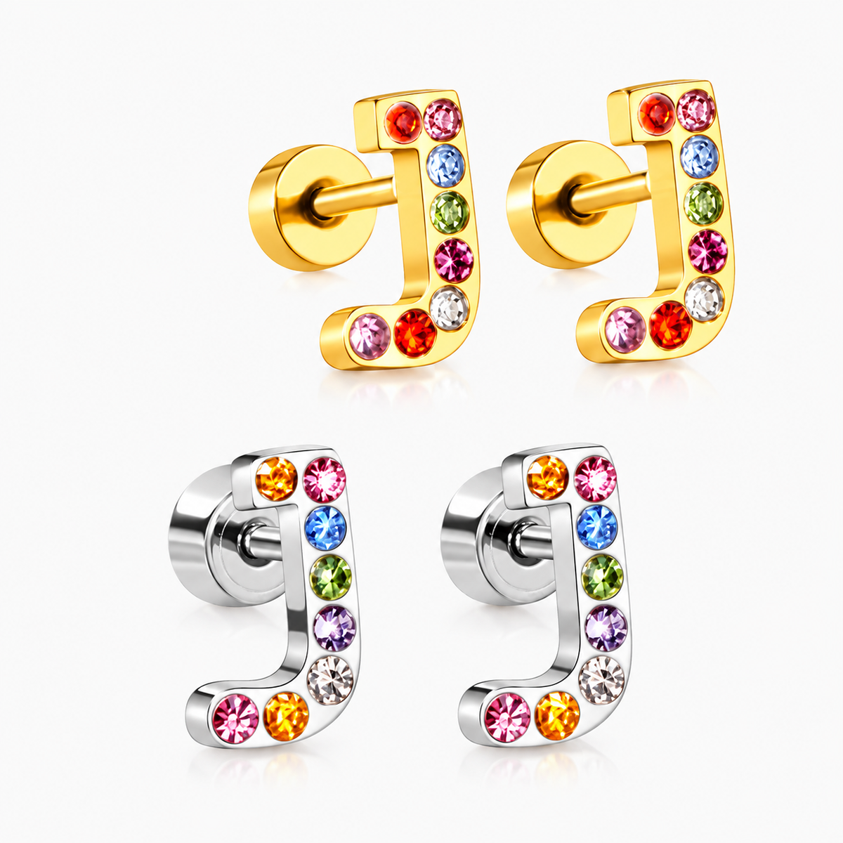 Boucles D'oreilles -Puces Lettres