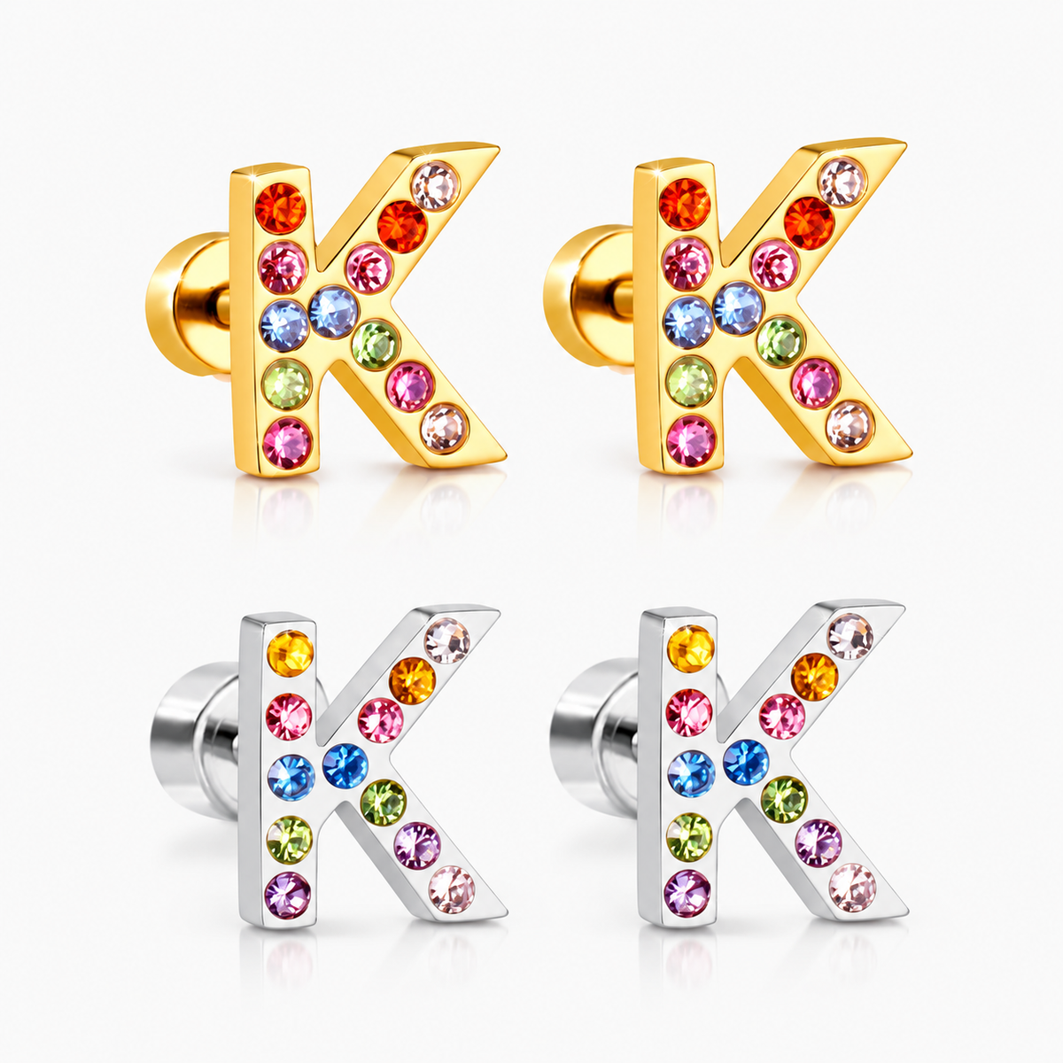 Boucles D'oreilles -Puces Lettres