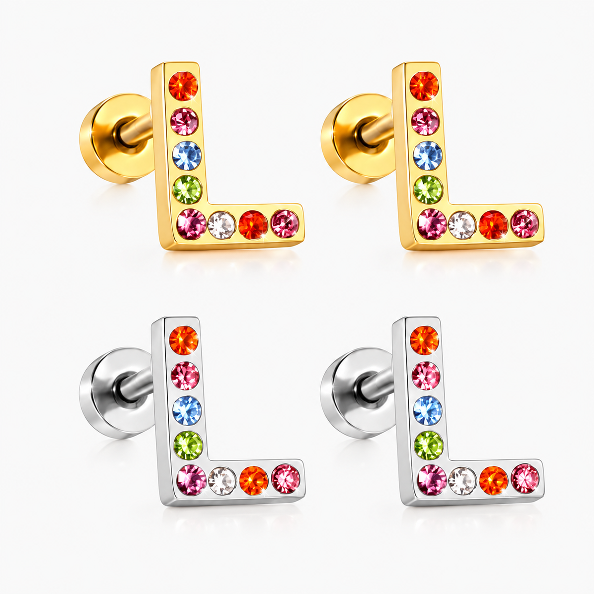 Boucles D'oreilles -Puces Lettres