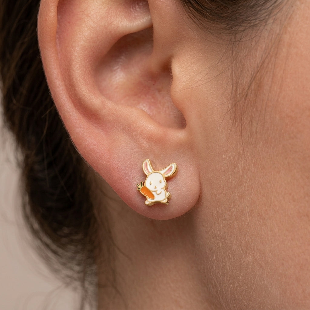 Boucles d'Oreilles-Puces Lapin