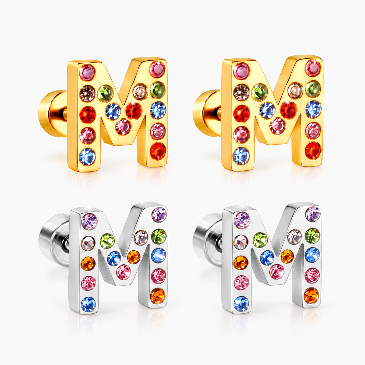 Boucles D'oreilles -Puces Lettres