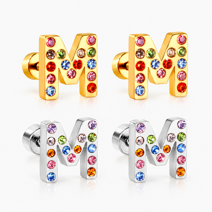 Boucles D'oreilles -Puces Lettres