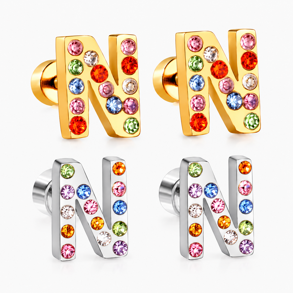 Boucles D'oreilles -Puces Lettres