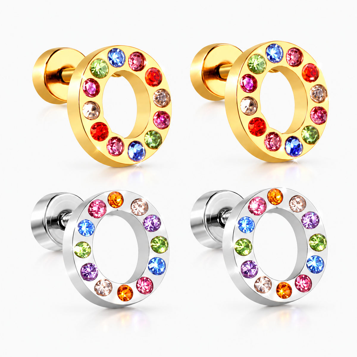 Boucles D'oreilles -Puces Lettres