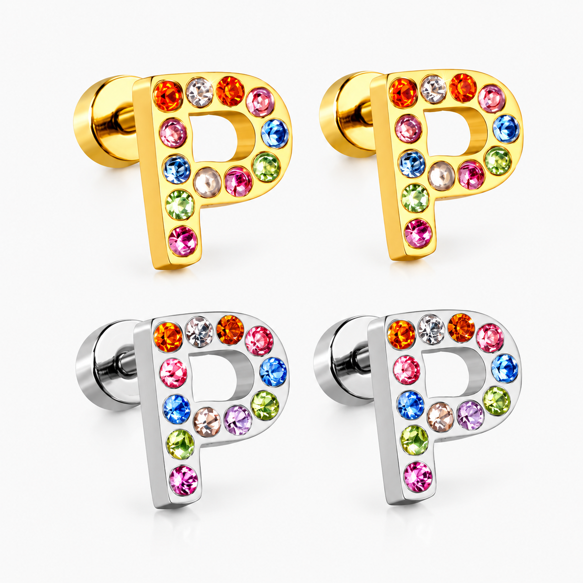 Boucles D'oreilles -Puces Lettres