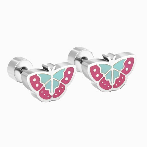 Boucles d'Oreilles-Puces Papillon