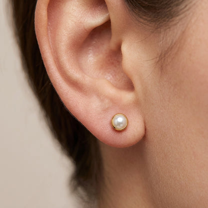 Boucles d'Oreilles-Puces Perle