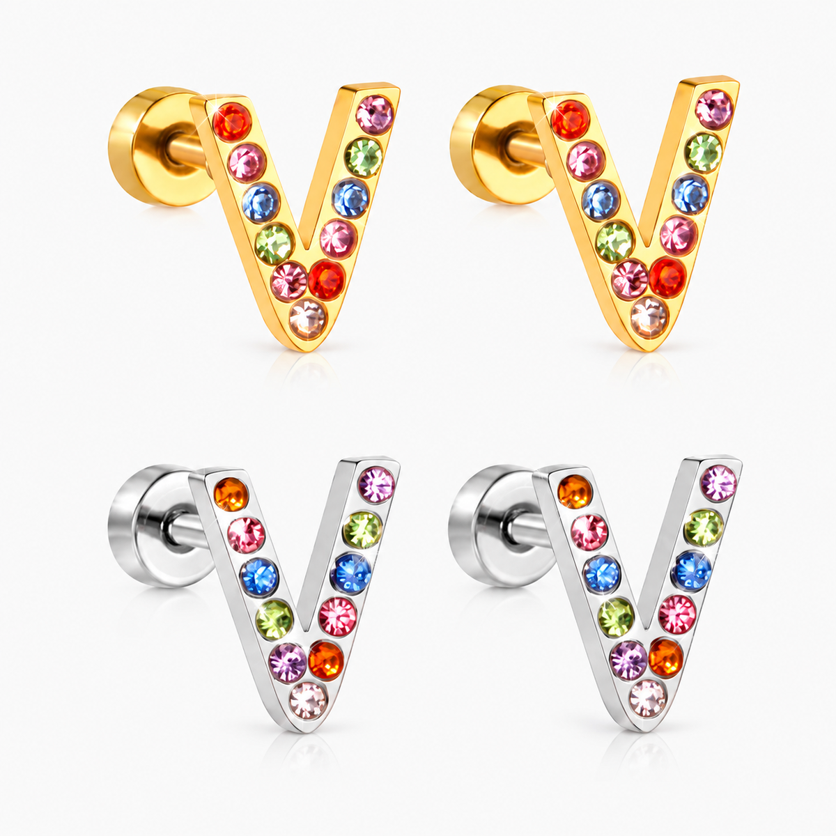 Boucles D'oreilles -Puces Lettres
