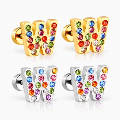 Boucles D'oreilles -Puces Lettres