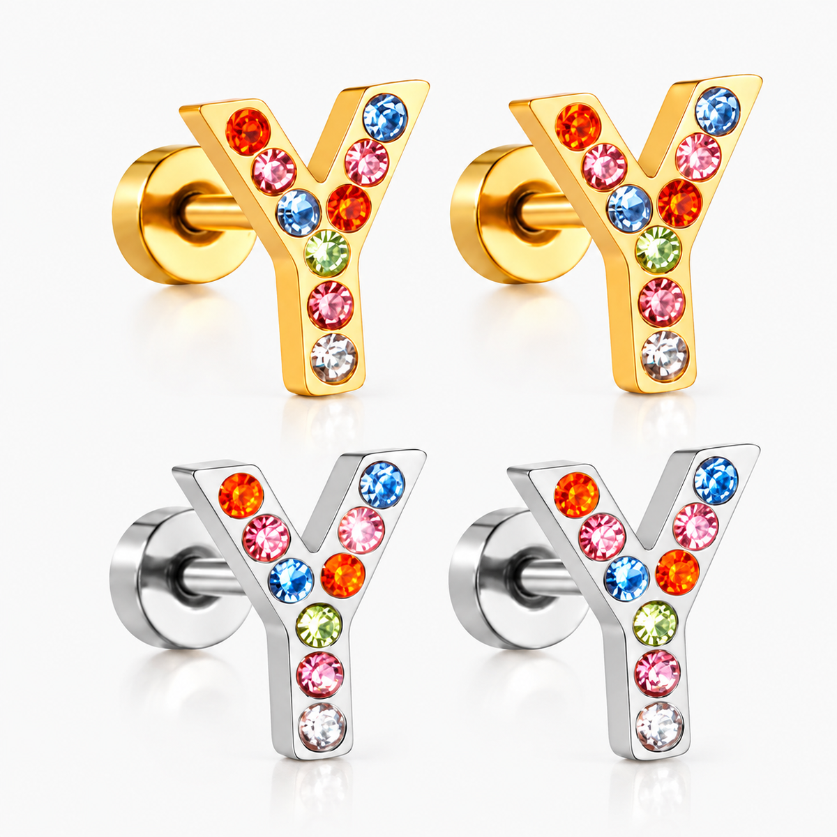 Boucles D'oreilles -Puces Lettres