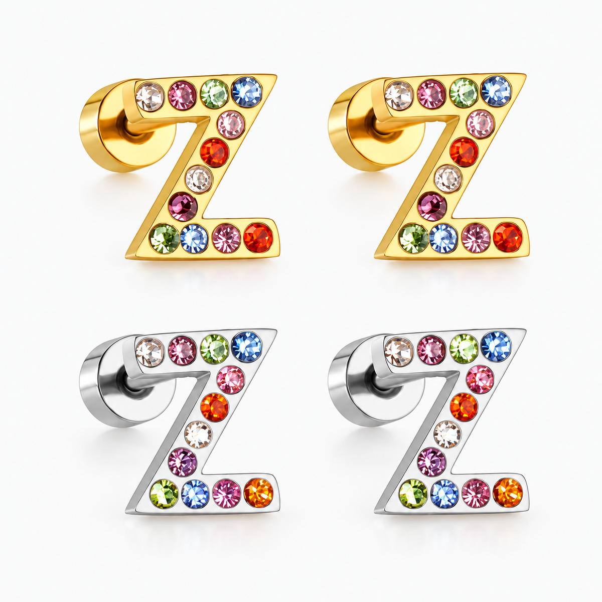 Boucles D'oreilles -Puces Lettres